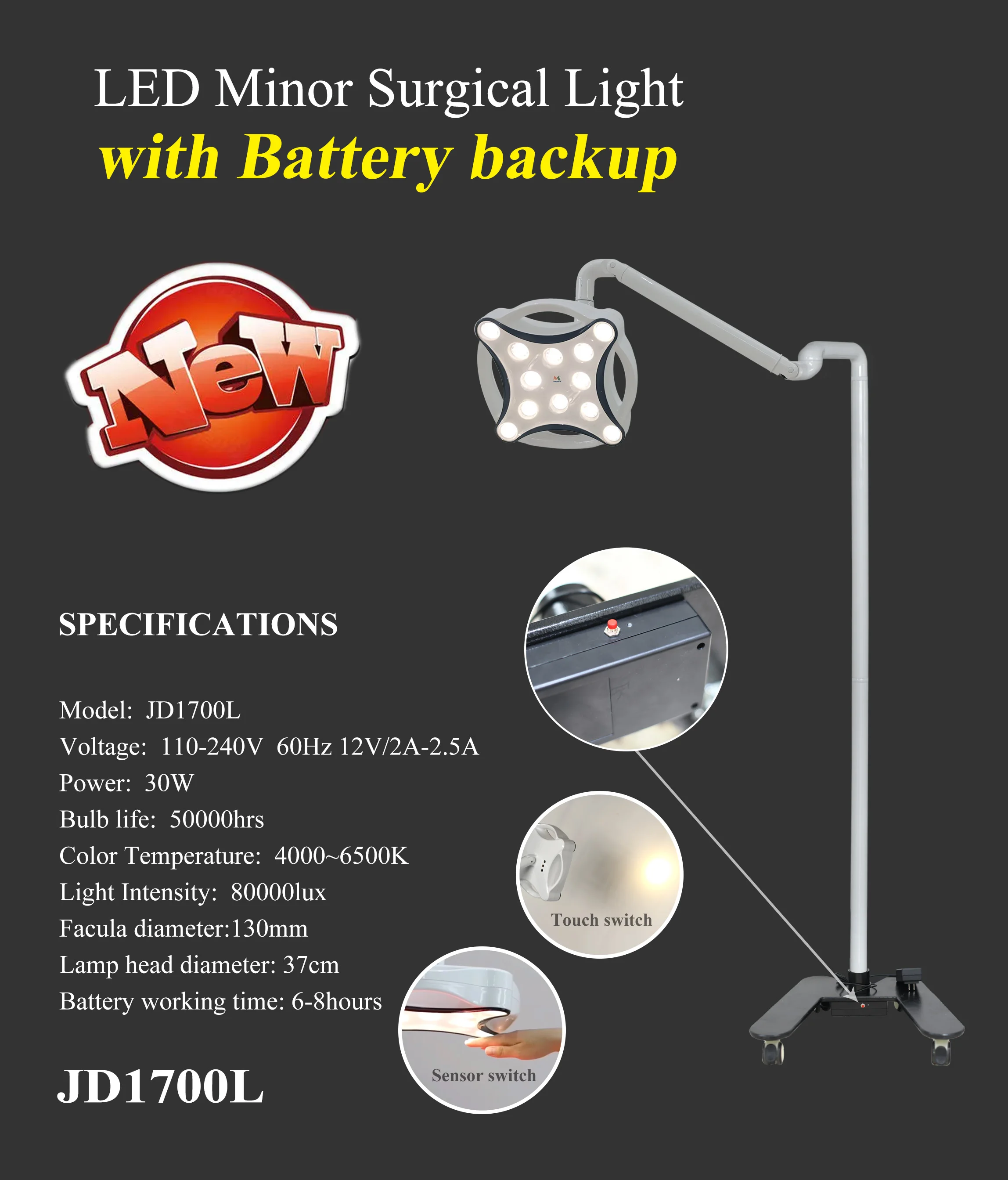 Professional medical OT shadowless light used in hospital operating rooms