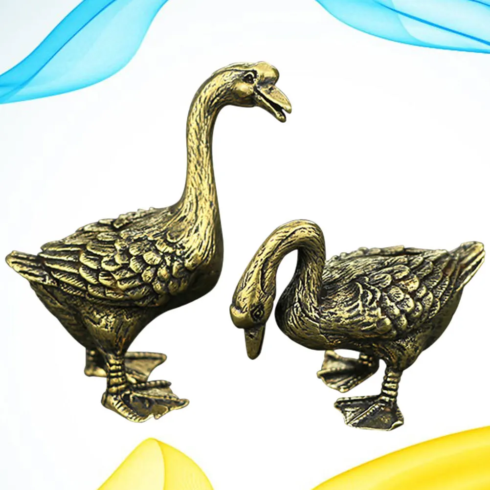 

Brass Tea Pets Swan Sculpture Hand Carved Copper Craft For Home Decor Fengshui Ornament Desktop Dashboard Decoration Gift