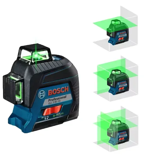 BOSCH Laser Level Green 12-Line GLL3-60XG GLL50G 360 Self-Leveling Laser Level Horizontal & Vertical Cross-Line Outddor Tools