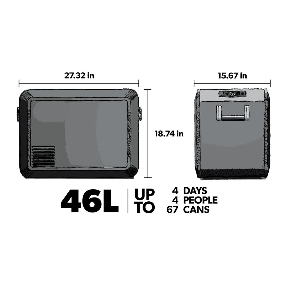 CFX3 45-Liter Portable Refrigerator and Freezer, Powered By AC/DC or Solar