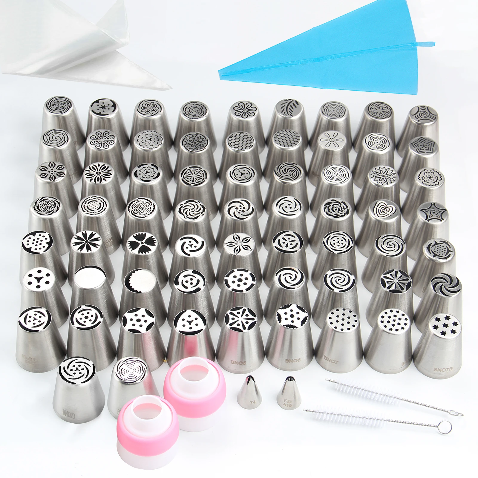 1PCS Large Russian Stainless Steel Piping Tips for Cream Cake Marshmallow Decoration Bouquet Seamless Cream Piping Tips