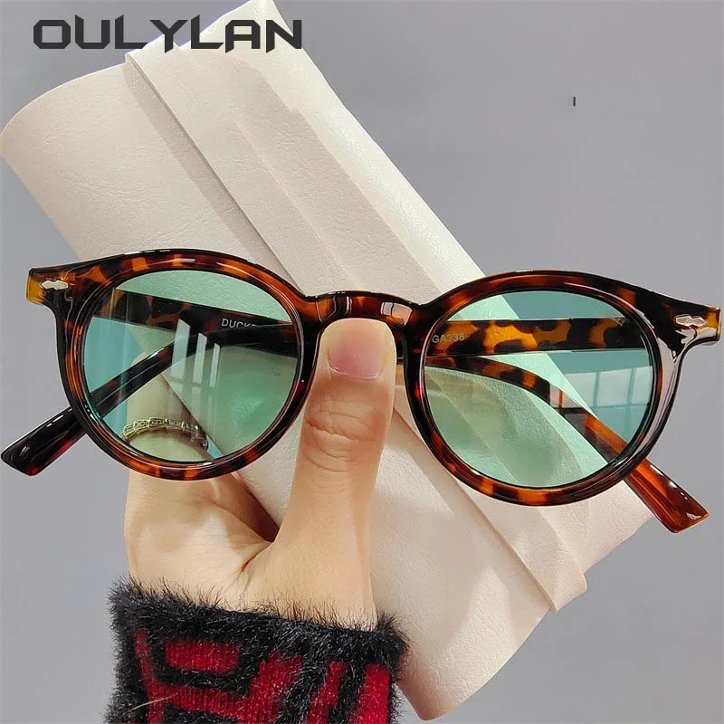 Oulylan  Classic Round Men Sunglasses Women 2024 Small Frame Brand Designer Black Green Driving  Sun Glasses Female Shades UV400