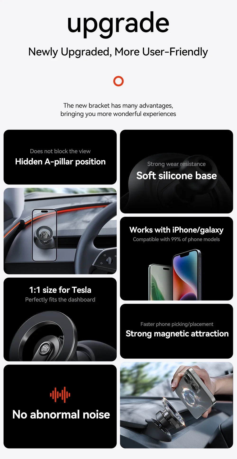 YZ Für Tesla Model 3 Y YL Highland Juniper Magnetische Auto-Handyhalterung 360° ° Drehbare Metall-Autohalterung, verschiedene Ausführungen, einfache Installation, Innenraumzubehör, Unterstützung für magnetische Telefone, Tesla – Detail 14