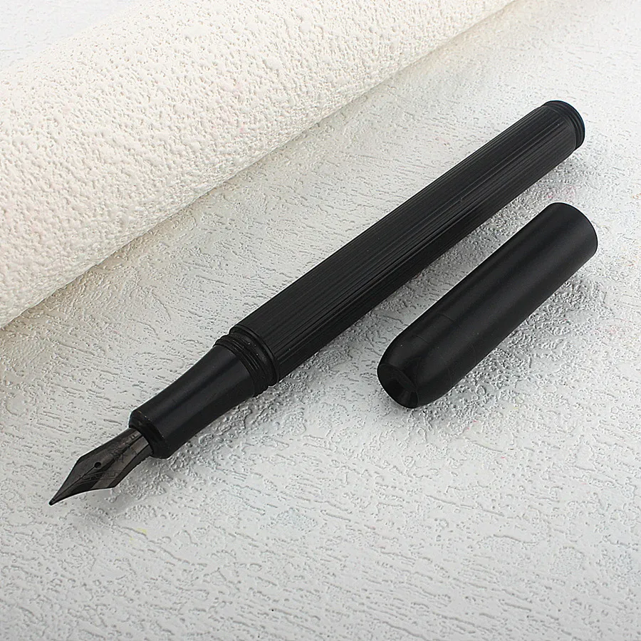 

Black Metal Fountain Pen Titanium Black EF/F/Bent Nib Brass Steel Beautiful Tree Texture Excellent Writing Office Pen