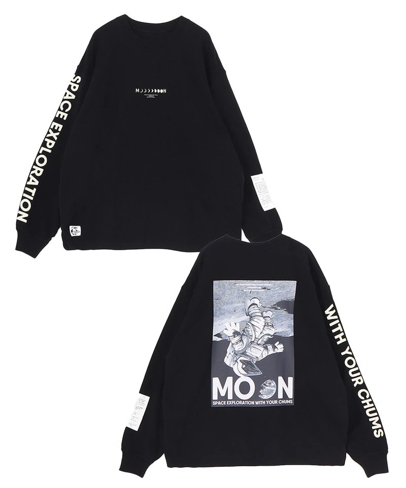 White Moon Space Exploration Astronaut Casual Camping Brand Graphic Crewneck Sweatshirt Mens Women Vintage Streetwear Pullover