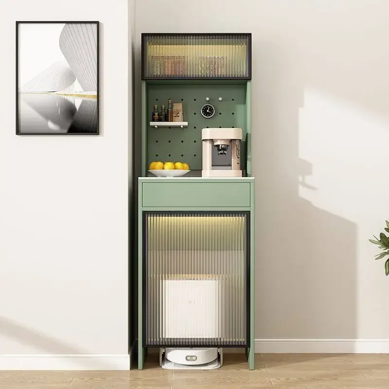 Solid wood sweeping robot storage cabinet significant other lockers housekeeping cabinet storage book cabinet movable