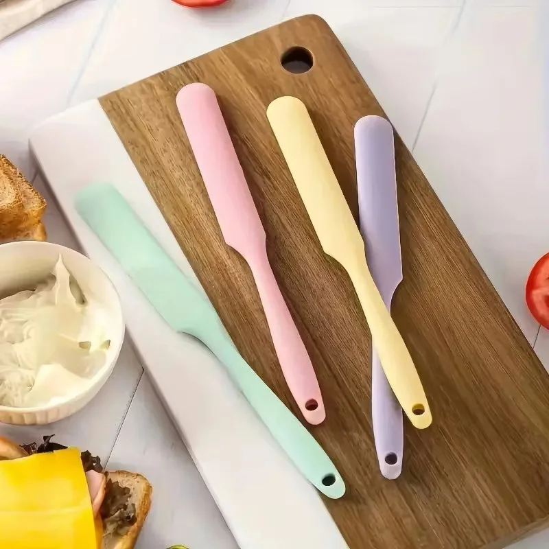 Food Grade Silicone Spatula Multifunctional All-in-One Thickened Butter Knife Cream Cake Smoother Heat Resistant Baking Scraper