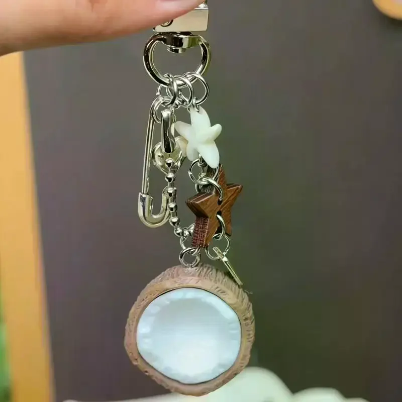 Beaded Coconut Bag Charm for Purses Handbags Bag Accessories Fashion Charms Car Keyrings Gift for Womens Girls