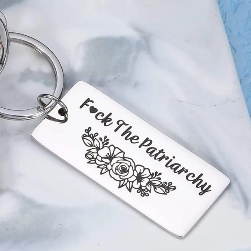 1PC The Patriarchy Keychain Inspirational Gift for Best Friend Stocking Stuffers Her Activist Gift for Female Girl