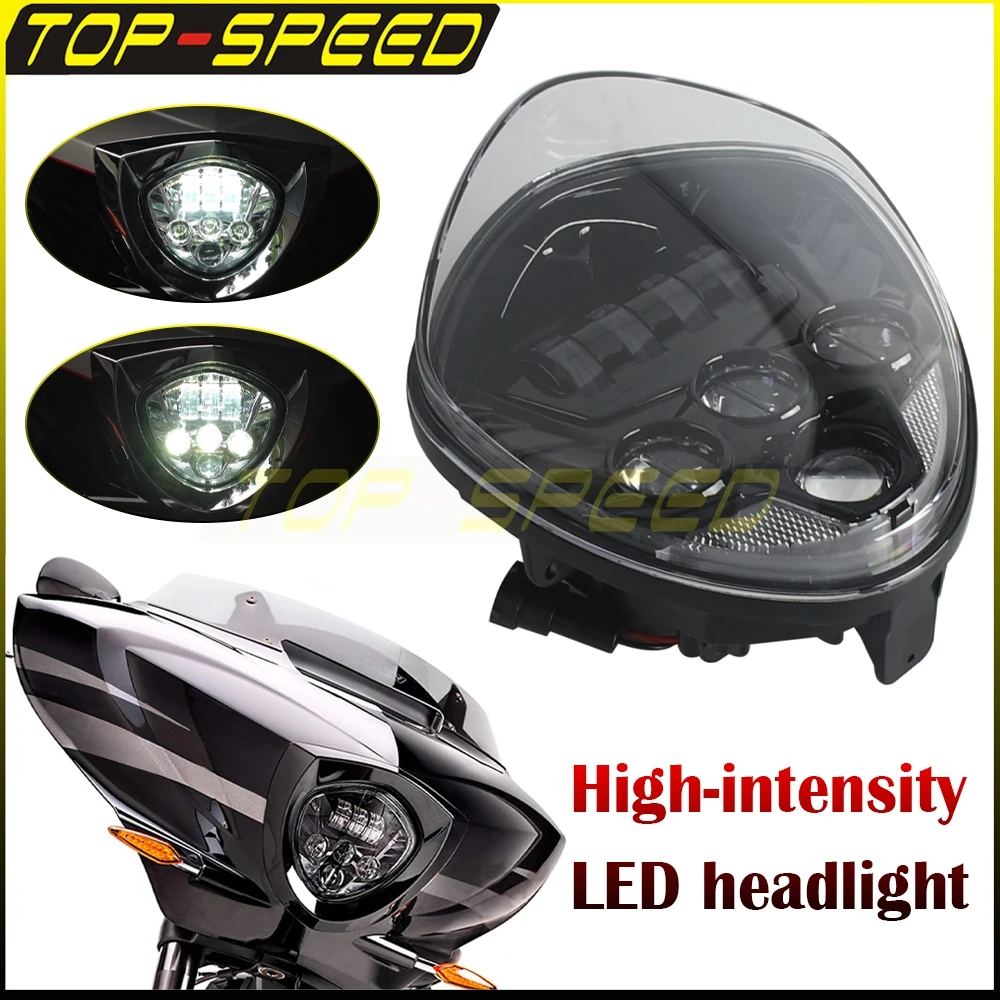 

Motorcycle Headlamp LED Head Light For Victory Cross Country Tour 2008-2017 Magnum X-1 16-17 High-Ball 11-13 Hammer 8-Ball 10-15