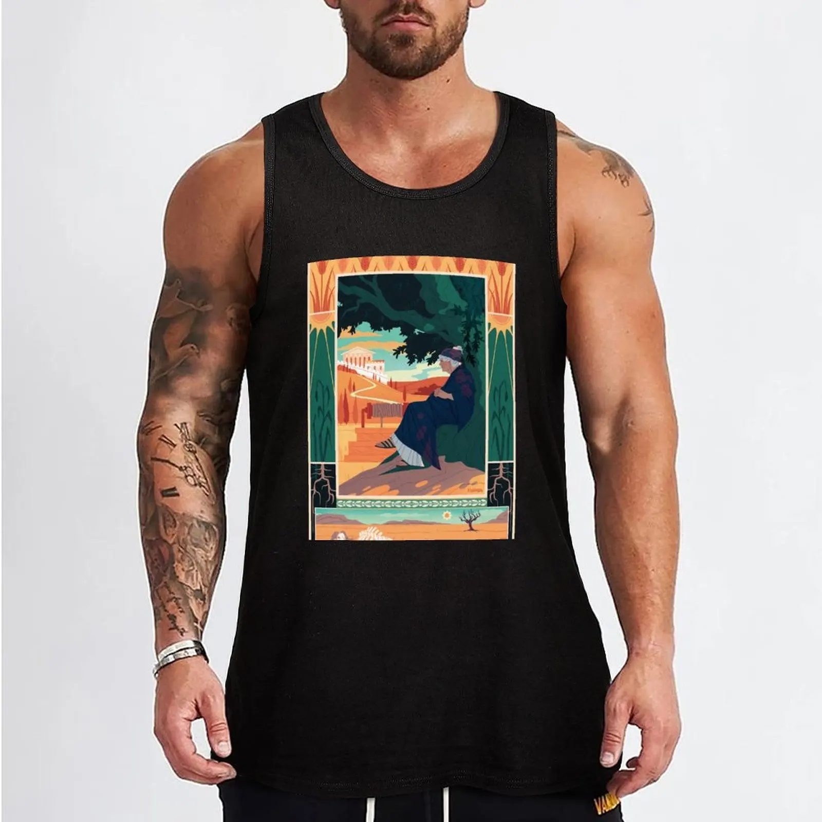 Demeter at Eleusis Tank Top sleeveless t-shirts for men clothing men