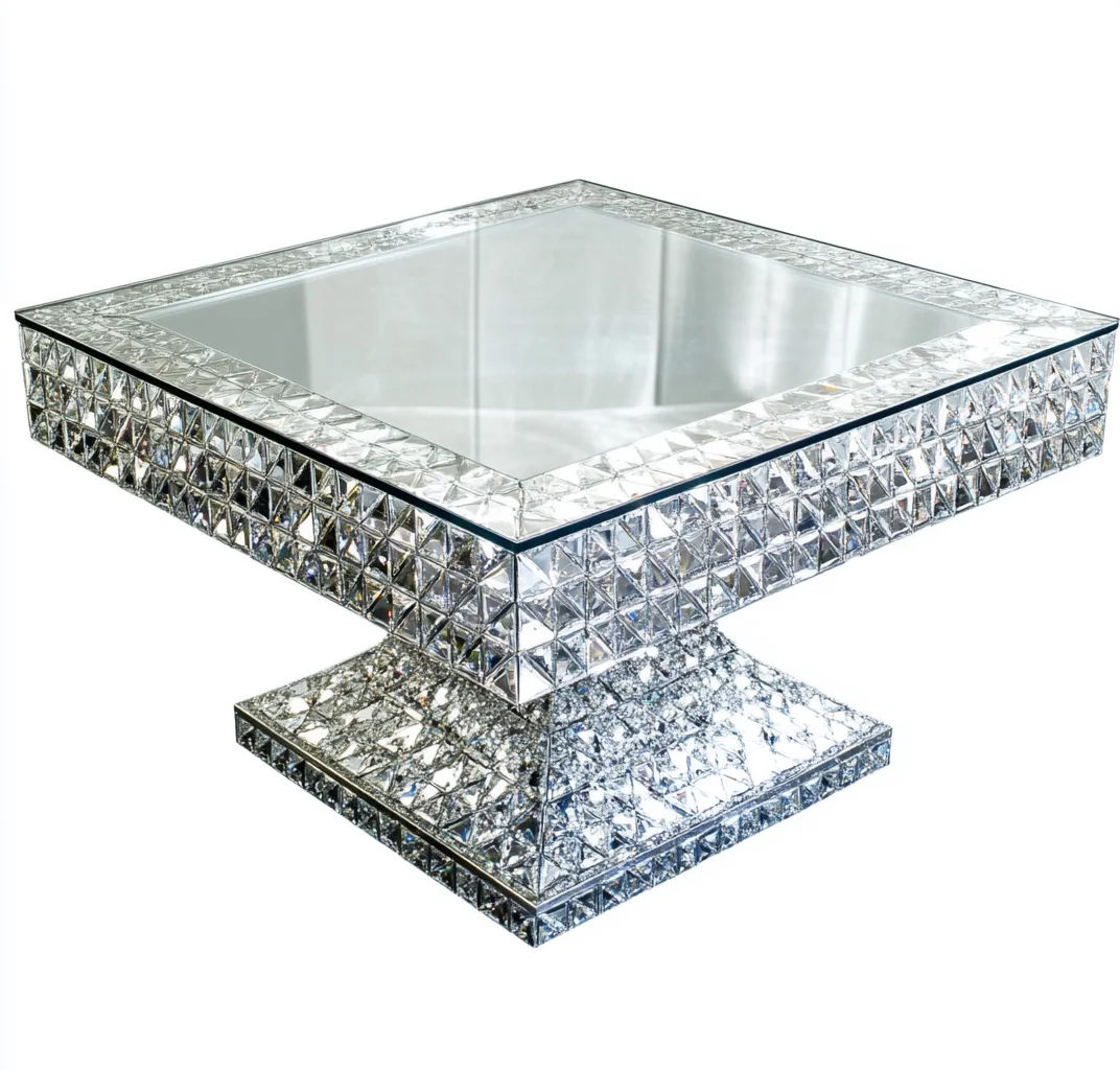 Rectangular coffee table wooden mirror furniture coffee table broken diamond beveled edge home decoration Nordic coffee table