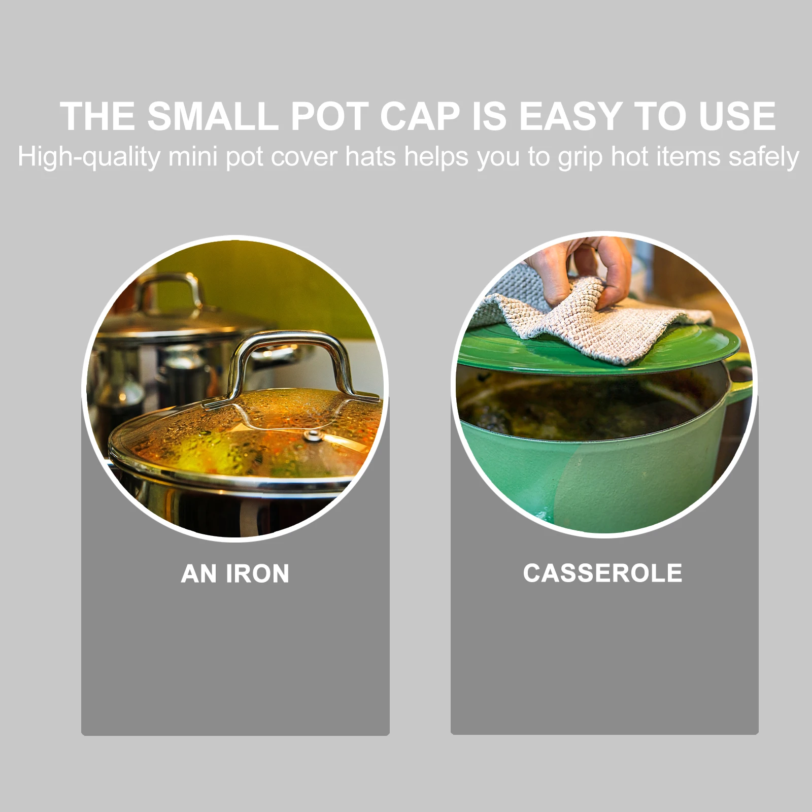 

2Pcs Pot Cover Caps Heat Proof Kitchen Accessories Washable Reusable Cotton Mini Triangle Shape Hot Dish Protector Household