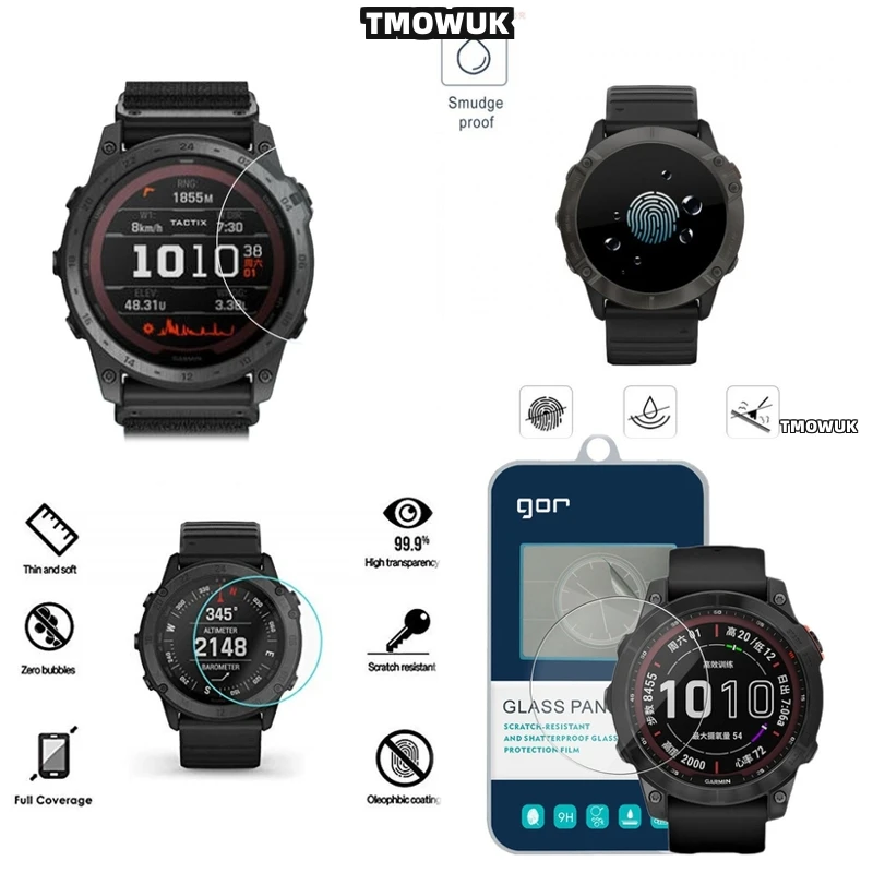

​​Tempered Glass Screen Protector For Garmin Tactix 7 Pro Tactix7 AMOLED Tactix 8 51mm Tactix8 47mm - HD Clear 9H​​