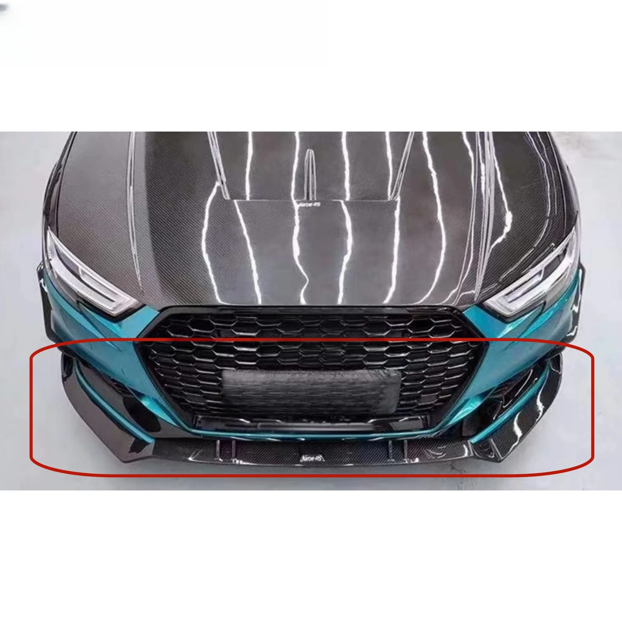 RS3 2017-19-Fit Premium Aero Dry Carbon Fiber Front Bumper Lip