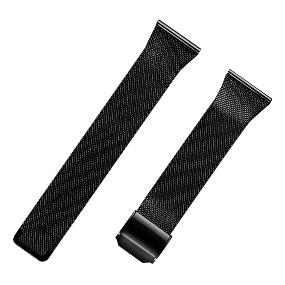 

For Popglory 1.85'' P66 Smart Watch Band Quick Release 22mm Milanese Watch Strap with Buckle - Black