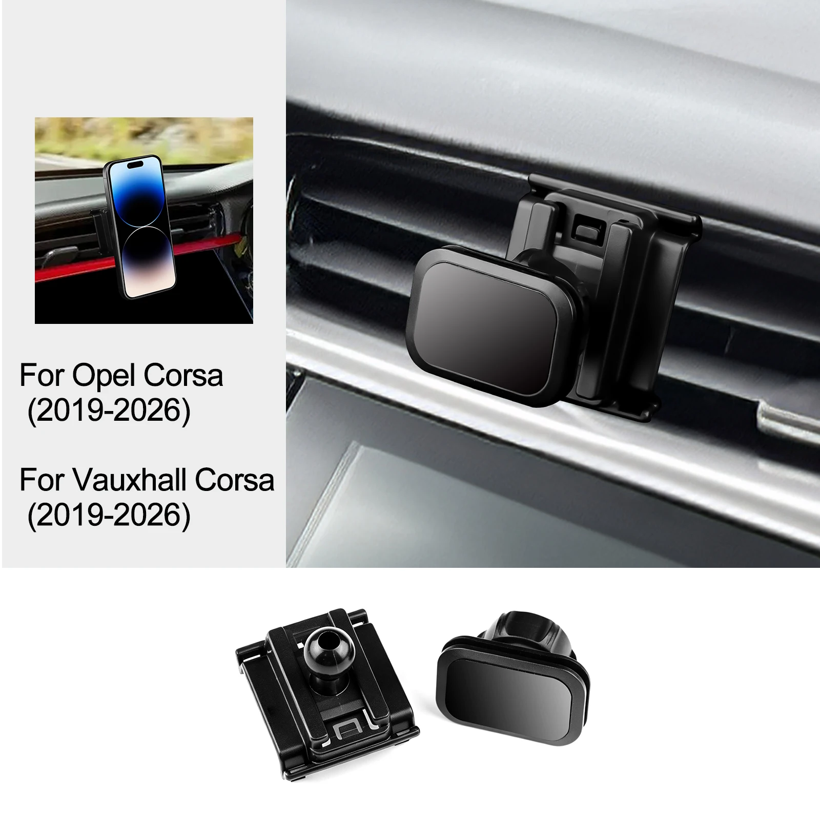 Gravity Phone Holder For Opel/Vauxhall Corsa 2019 2020 2021 2022 2023 2024 2025 2026 Phone Holder Clip Magnetic Air Vent GPS