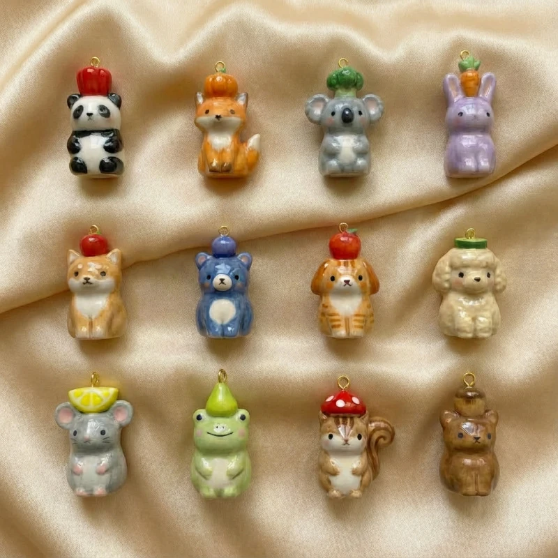 Cute Animal Pendant Puppy Koala Squirrel Charm Handmade DIY Jewelry Making for Necklace Bracelet Women Accessories
