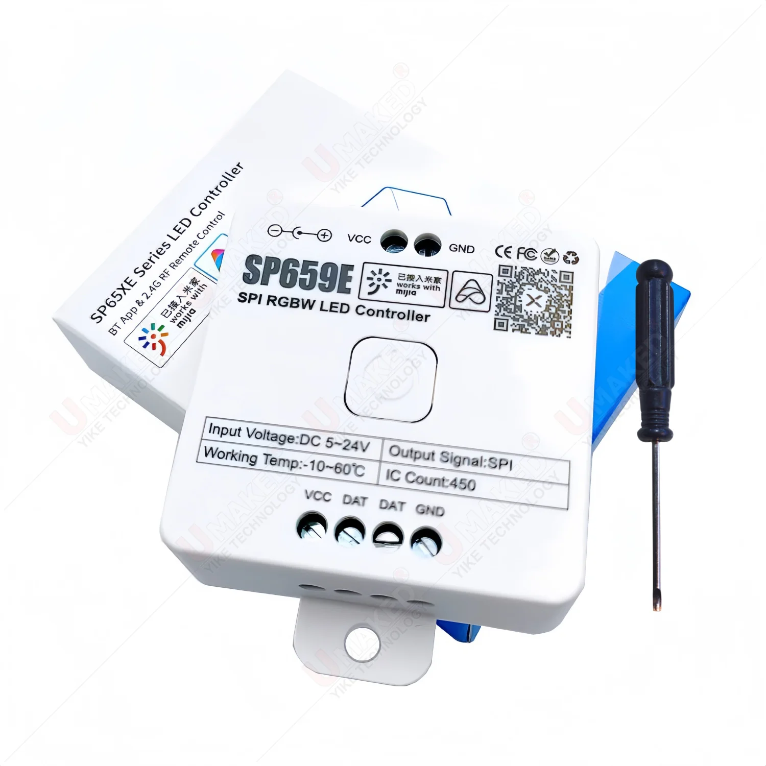 

Фантомный контроллер SP659E RGBW поддерживает интеллектуальный голосовой контроллер Mi Jia Xiao Ai, сенсорный пульт дистанционного управления 2,4G или пульт дистанционного управления 868 коробок