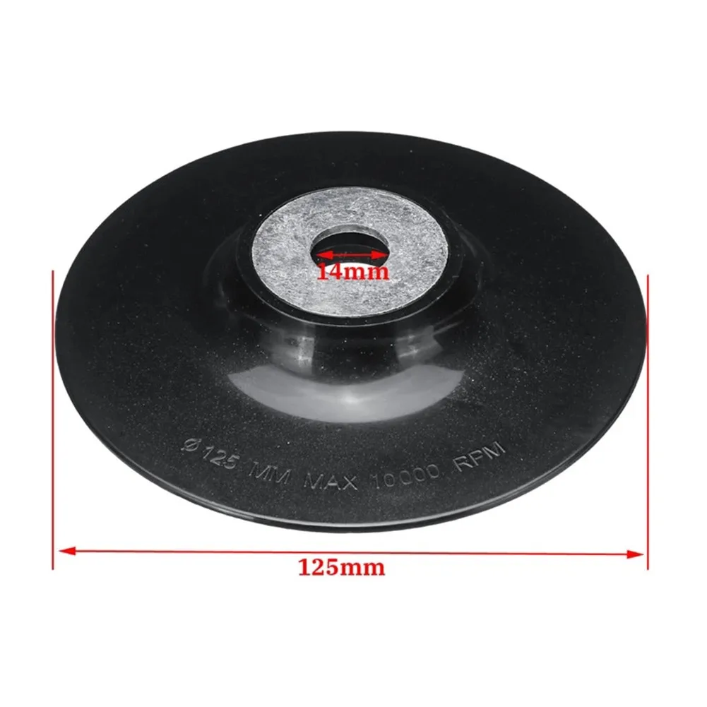 5ich 125mm Backing Pad Disc Backing Pad Tool 125mm Resin Fibre Discs With Lock Nut M14 Thread For Angle Grinder Sander Tools