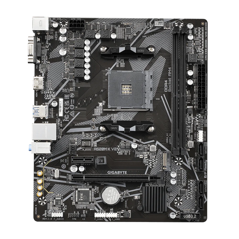 

Gigabyte A520M K V2 Motherboard Support 5600G 5700X3D 5800X3D CPU 2xDDR4 5100MHz NVME M.2 PCIe 3.0 mATX AM4 Mainboard