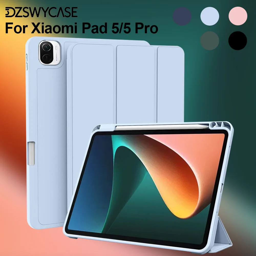 Hülle für Xiaomi Pad 5 11 Zoll 2021, für MiPad 5 Pro 11 Soft Back Cover, Auto Wake/Sleep, dreifach gefaltete leichte Hülle