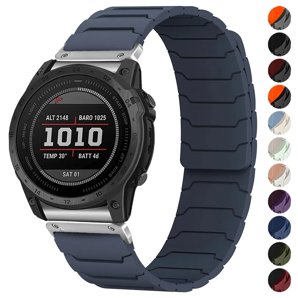 

Ремешок Quick Fit 20/22/26 мм для Garmin Fenix 8 47/51 мм, 7 Pro, 7S, 6, 6X, 5X, 5 Plus, магнитный силиконовый браслет для Tactix 8, 7, Correa