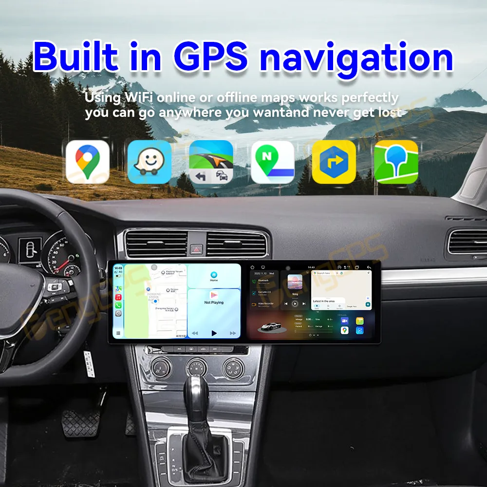 10.1"Dual Screen Android 15 Car Radio GPS Navigation For Volkswagen Golf 7 2013-2020 Multimedia Video Player Stereo Carplay Host view 5