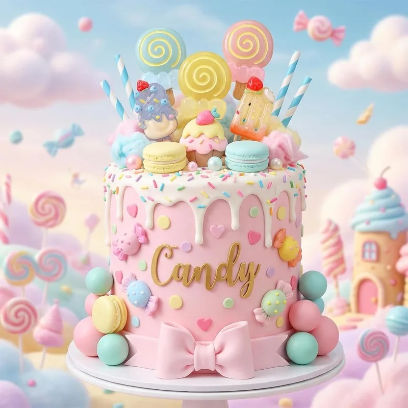 22pcs Candy Cake Topper Girls Birthday Party Decoration Lollipop Cake Decoration Ice Cream Cupcake Toppers - view 4
