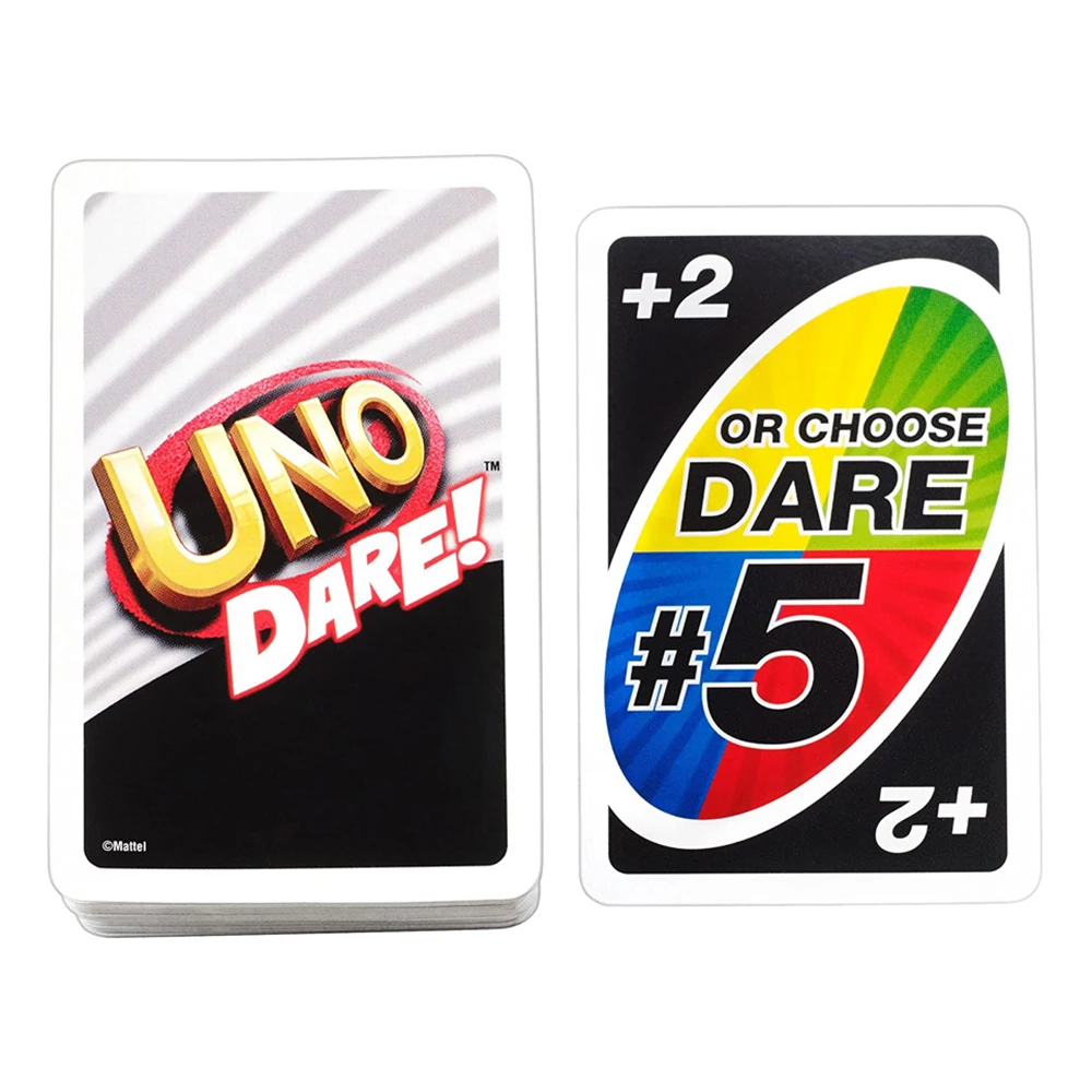 Mattel UNO DARE! Giochi di carte famiglia divertente intrattenimento gioco da tavolo Poker giocattoli per bambini carte da gioco