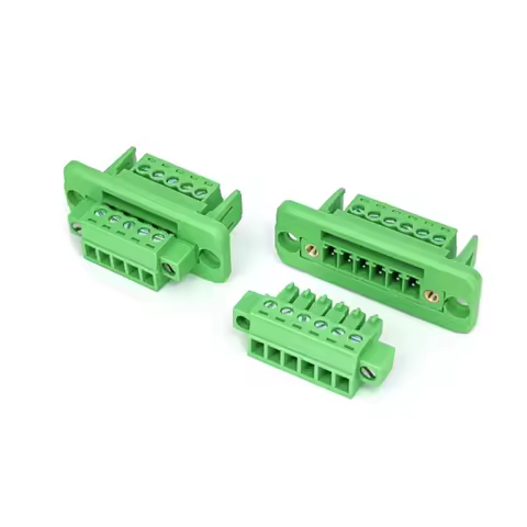 A complete set of solderless wall terminal fixed panel 15EDGWC-3.81mm with flange plug-in plug-in terminal block