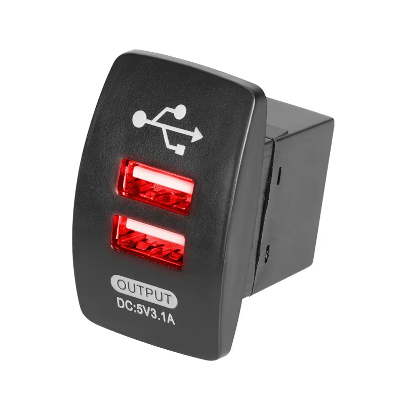 5V 3.1A Universal Car Charger Waterproof Dual USB Ports Auto Adapter Dustproof Phone Charger for Iphone Xiaomi Redmi Samsung