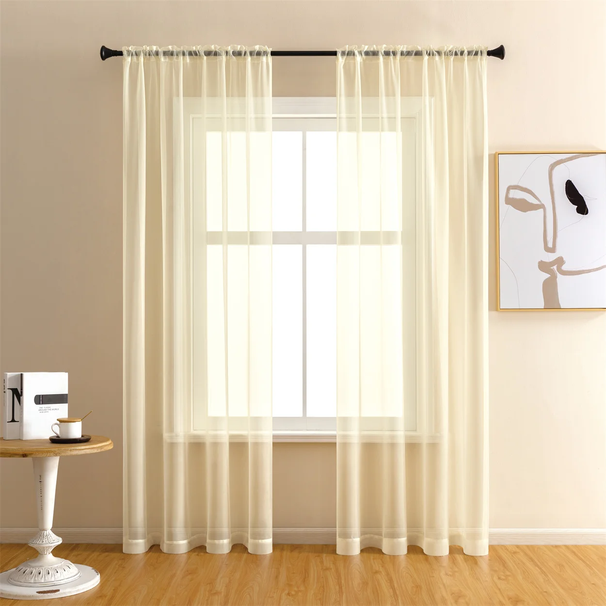 2PC Boho Curtains Tulle for Living Room 2 pieces free shipping, Curtains for Ramadan Decoration 2024, sheer curtains