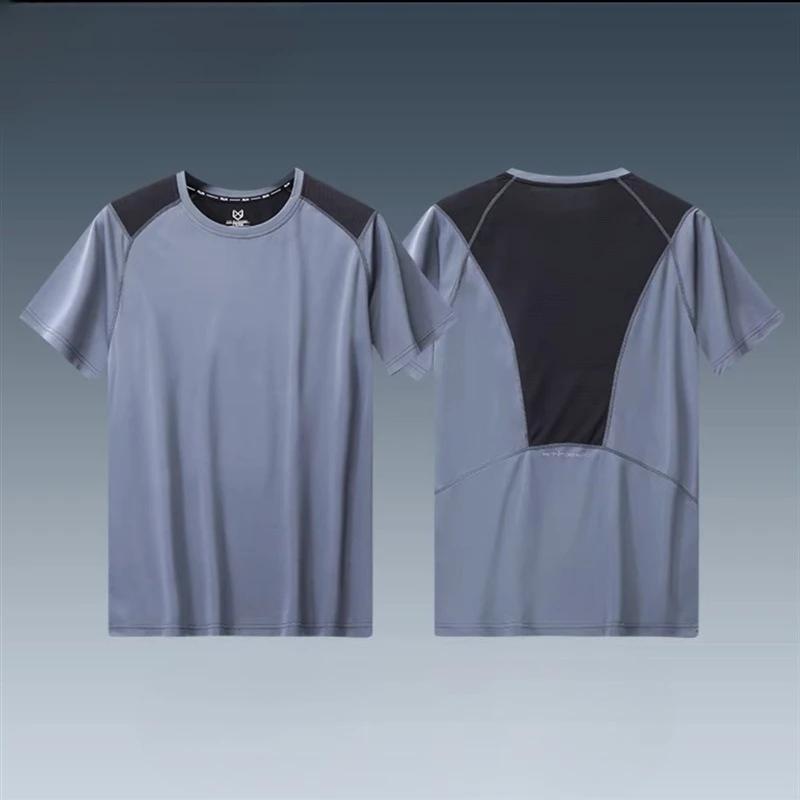 

Мужская спортивная футболка 2026 года, 1 шт., летняя, приталенная, быстросохнущая, дышащая, для бега, фитнеса, тренировок, спортивная одежда