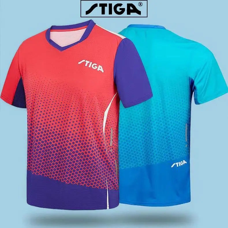 STIGA-T-shirt de tennis de table à manches courtes, haut de sport