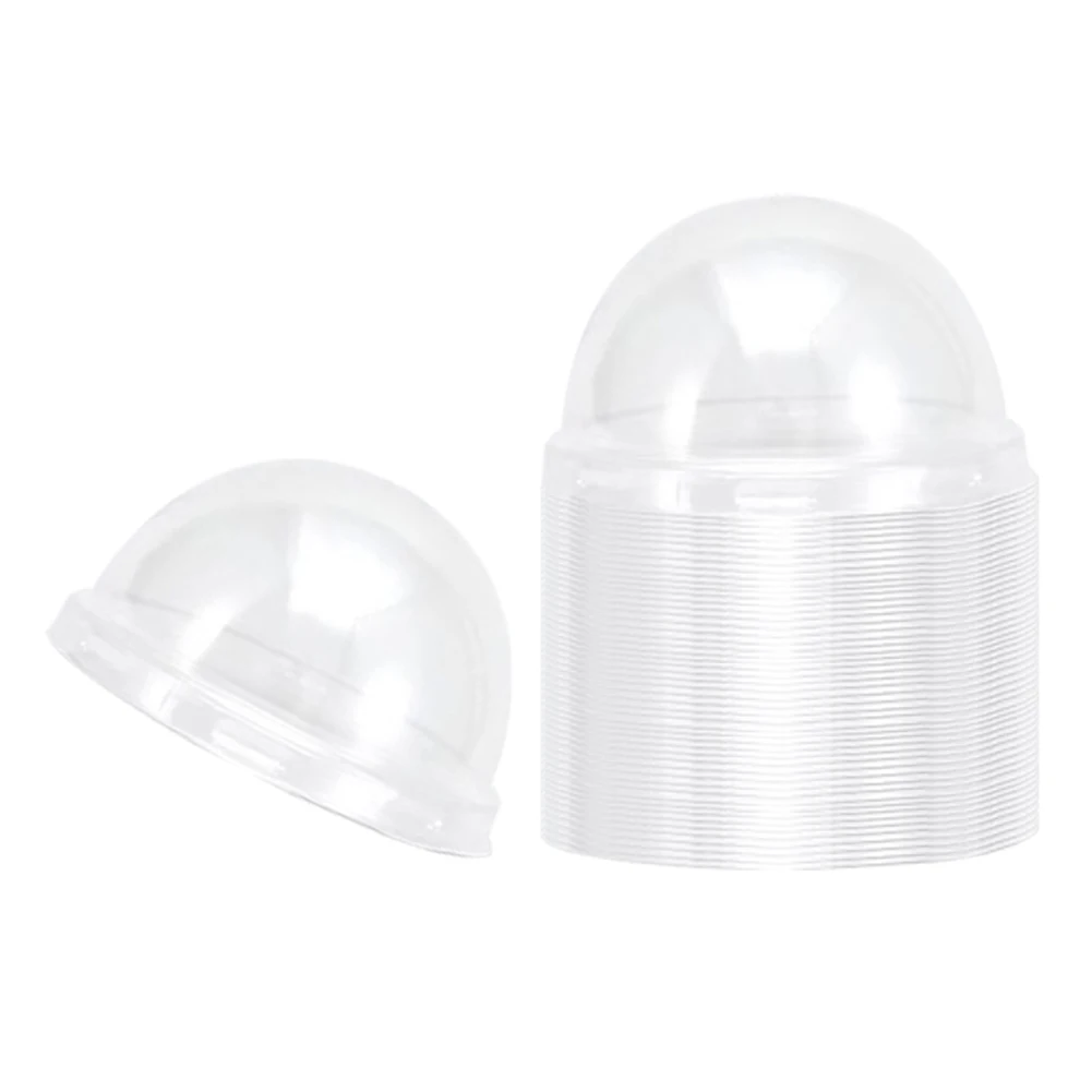 50 Pcs Dome Lids No Hole Muffin Cupcake Cup Lids Disposable Cupcake Transparent Lid Cover Baking Supplies for Cupcake Muffin