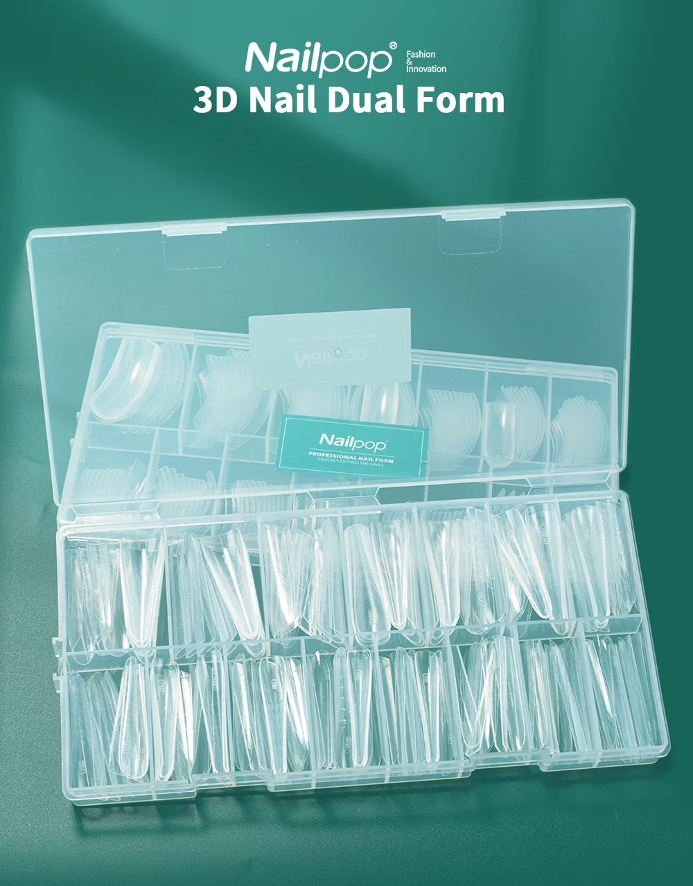 150 Stück Nailpop Dual-Formen Quadratische Sargform Schnellbau-Gel-Form Vollabdeckende Nagelverlängerungsform DIY Nagelkunst Maniküre – Detail 2