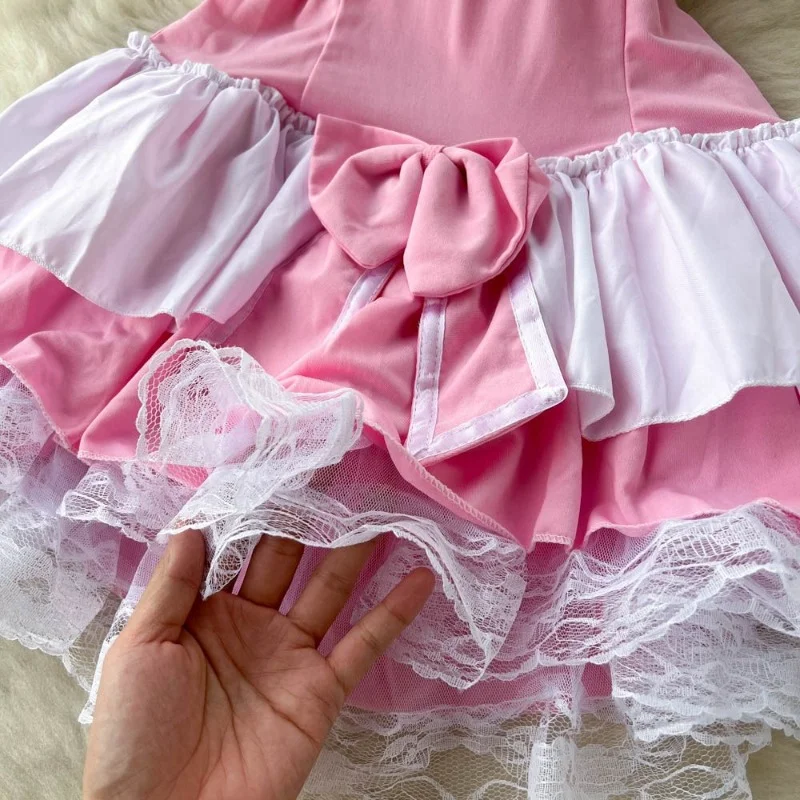 Franse Zoete Jurk Roleplay Meid Kostuum Lolita Schattige Rok Strik Kawaii Lingerie Cosplay Kant Dienaar Uniform Verleiding Charme Set