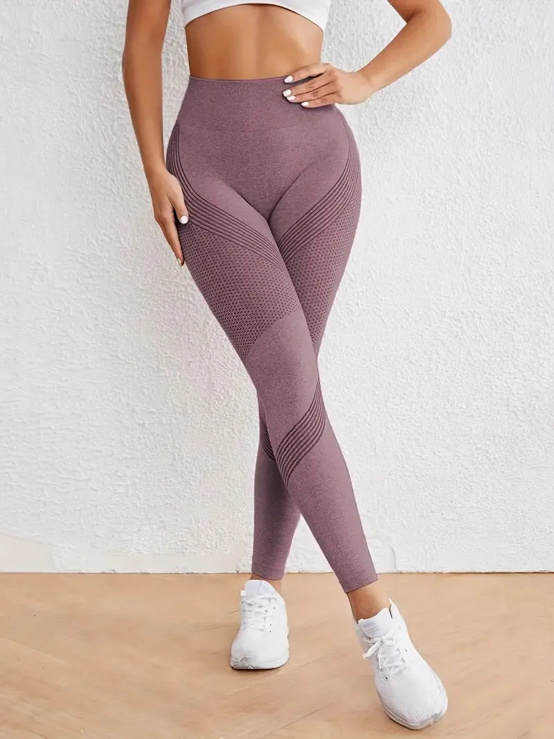 Yogabroek met hoge taille Effen kleur Butt Lifting Activewear-legging voor dames Fitness Gym Sporttraining Strakke hardloopbroek