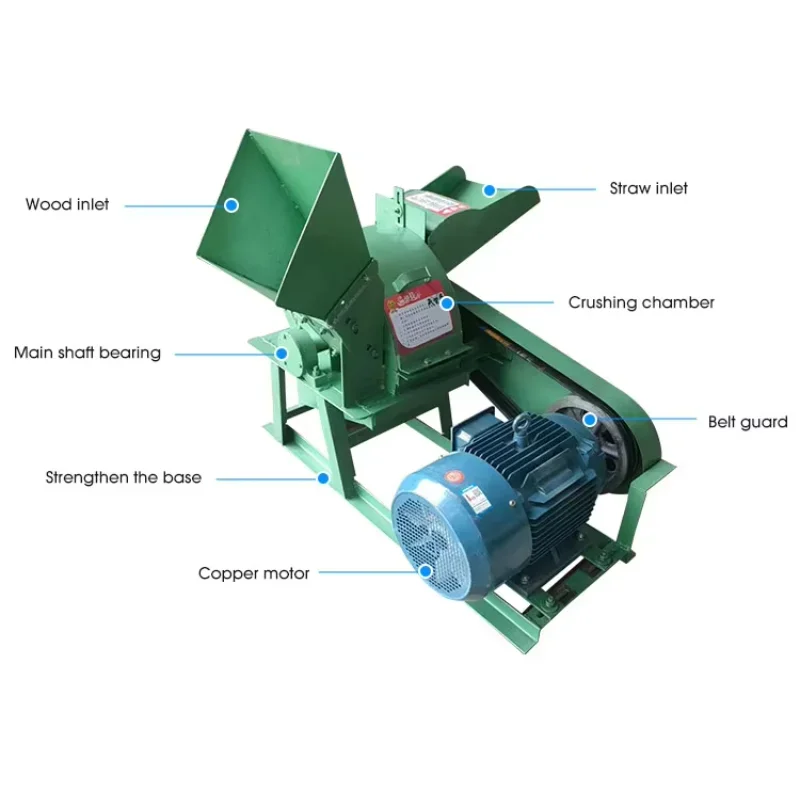 mobile wood crusher shredder portable garden branch crusher wood chipper machine