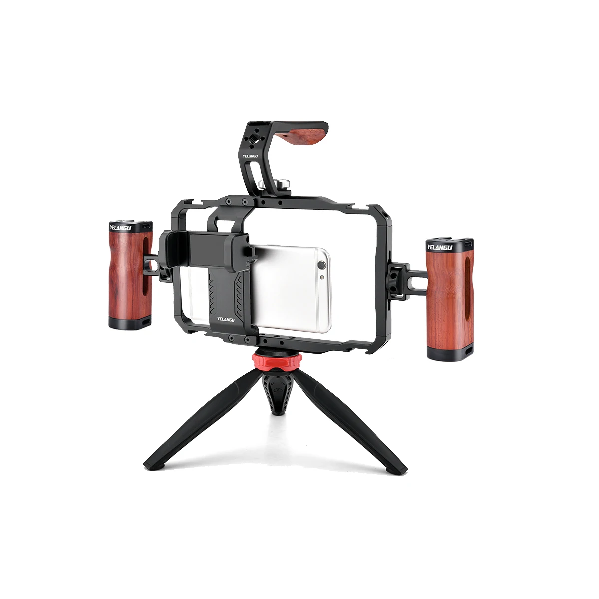 جهاز فيديو عالمي للهاتف آيفون 16 15 14 13 12 Pro Max قفص هاتف محمول من الألومنيوم مع مقبض مثبت فيديو للهواتف الذكية