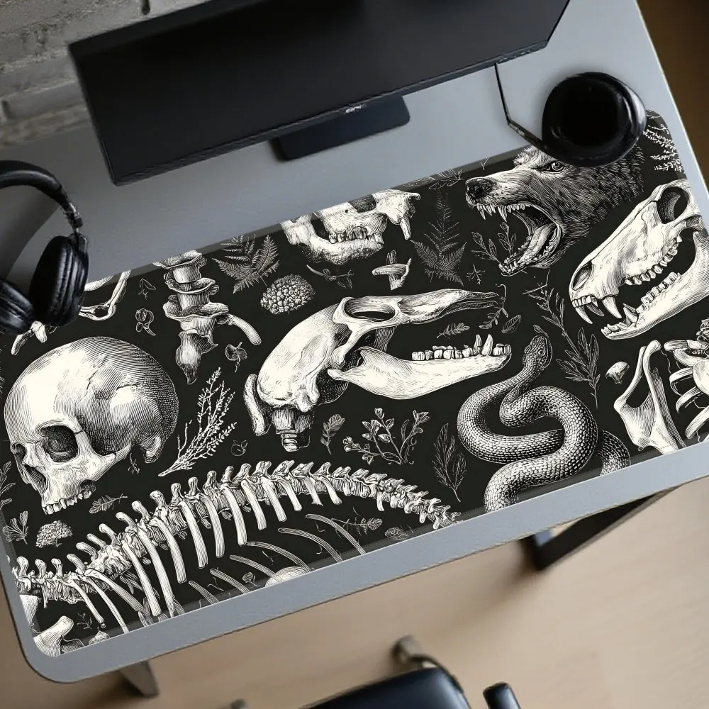 Gothic Skeleton Anatomy Mouse Pad Extra Large Rubber Backed Washable Desk Mat for Gaming and Office