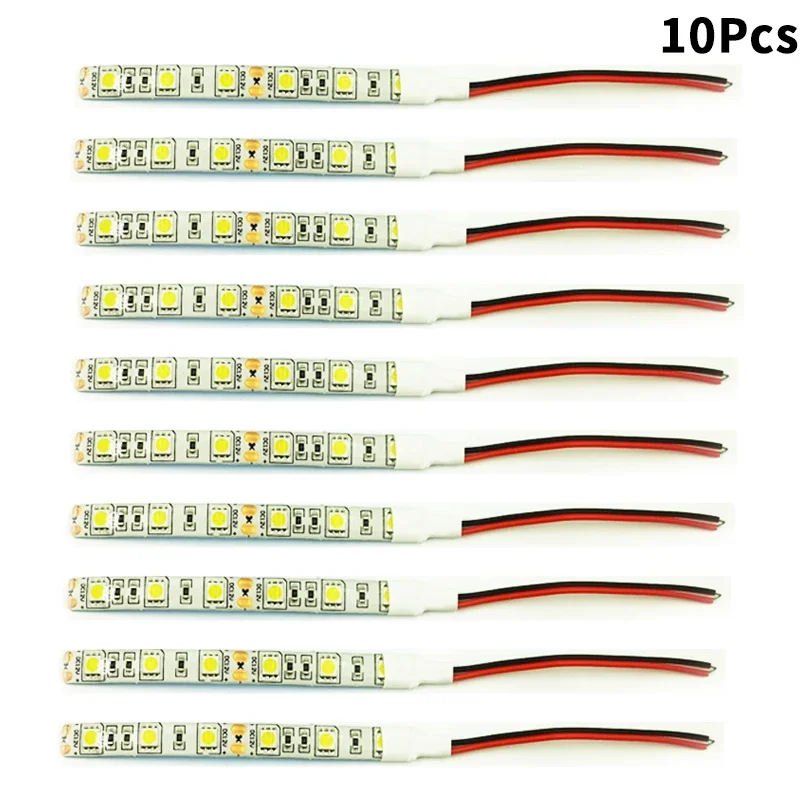 10Pcs 10Cm Waterproof White 5050 Led Strip Lights Dc 12V Caravan Boat Car 6 LEDs (10cm) Lamp With Lighting Decoration