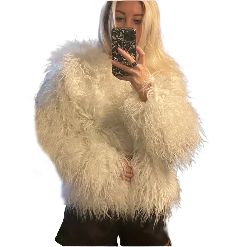 2024 Autumn Winter Women Faux Fur Coat High Quality Fluffy Short Coat Faux Fur Jacket Ladies Furry Fashion Fur Coats