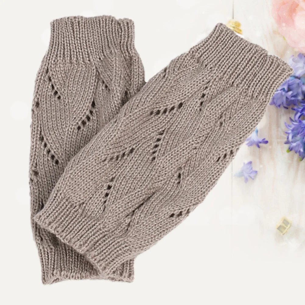 Knitted Arm Sleeves Light Grey Fingerless Long For Women Winter Warm Wear Arm Warmers Knitted Gloves Fingerless Gloves