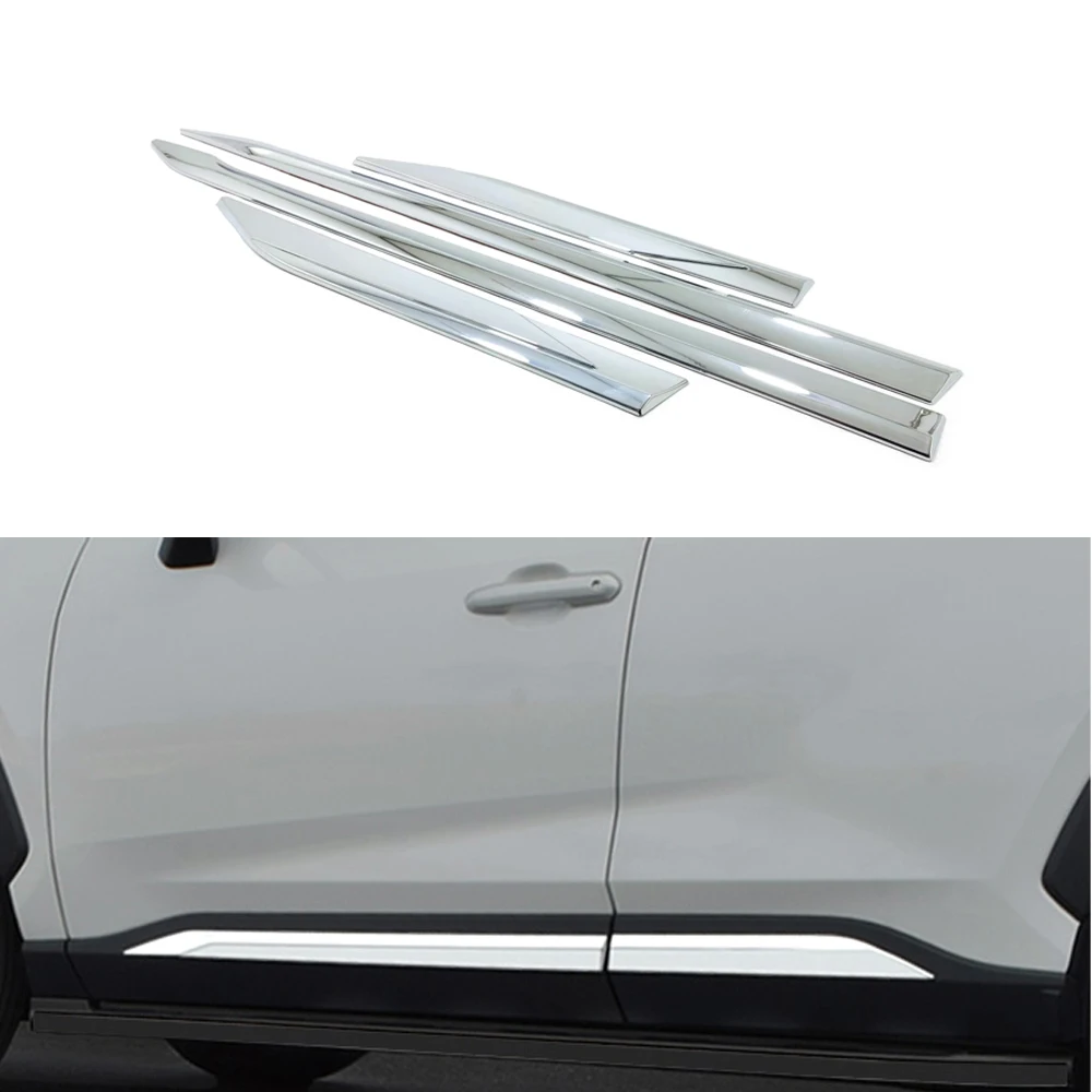 

ABS Car Side Door Body Molding anti-scratch Protector Side Strips Trim accessories For Toyota RAV4 RAV 4 XA50 2019 -2023