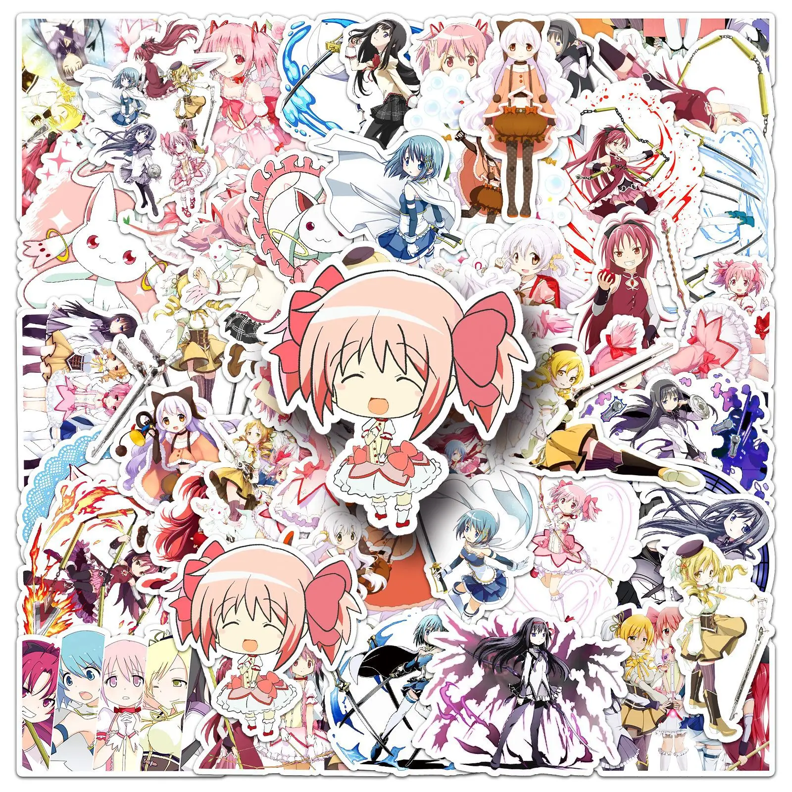 10/30/50PCS Anime Puella Magi Madoka Magica Aufkleber Cartoon Nette Spaß Kreative Graffiti Aufkleber Spielzeug Geschenk für Telefon Fall Gitarre