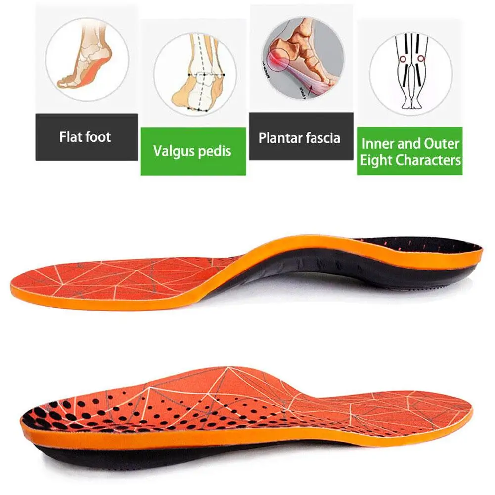 Plantillas deportivas ortopédicas Unisex, soporte de arco duro de 3cm, corrección Horizontal del pie plano, alivio del dolor para fascitis Plantar, almohadilla para zapatos