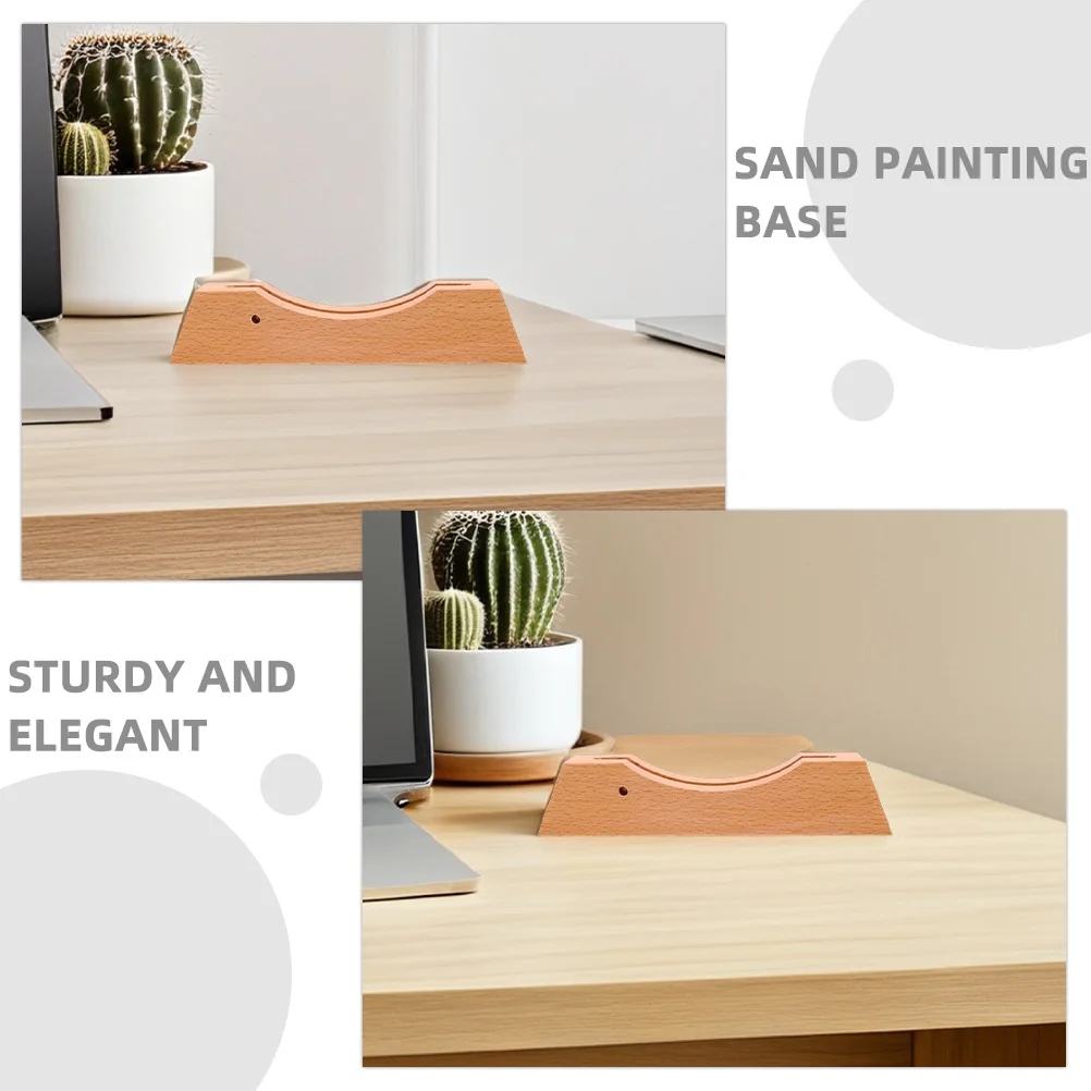 2 قطعة قاعدة اللوحة الرملية المتحركة حامل خشبي ثابت DIY حامل صور المناظر الطبيعية الرمال المتحركة للمنزل مكتب الفن عرض الديكور #4