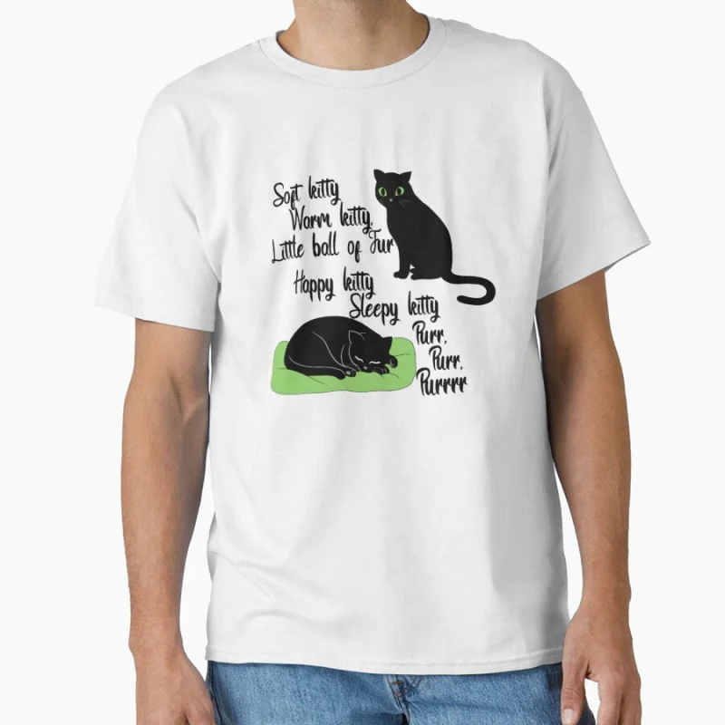 Soft kitty - Black Cats Active Funny The big bang theory sheldon fans Gift T shirt for men Large size Tops S-6XL 100% cotton